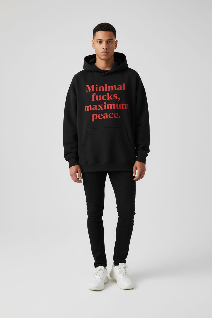 MINIMAL FUCKS OVERSIZED HOODIE